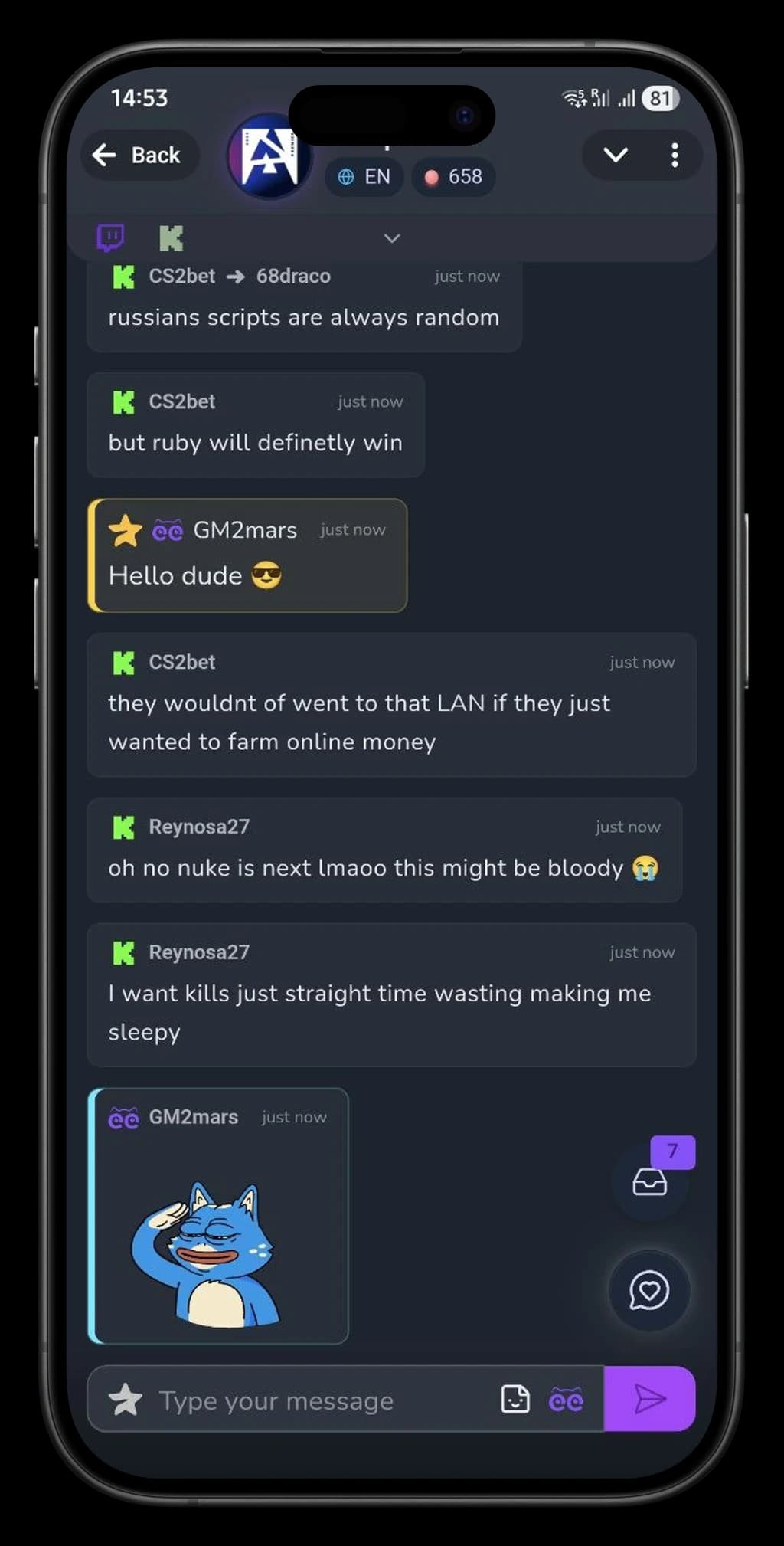 Chat reactions